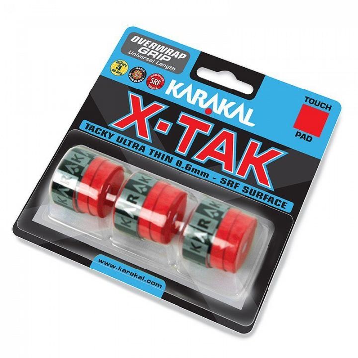 Karakal X-TAK Overwrap Grip 3Pack Red